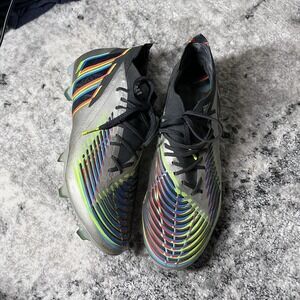 Adidas Men's Predator Edge.1 FG Soccer Size 9M Silver Metallic Black |HR1573|